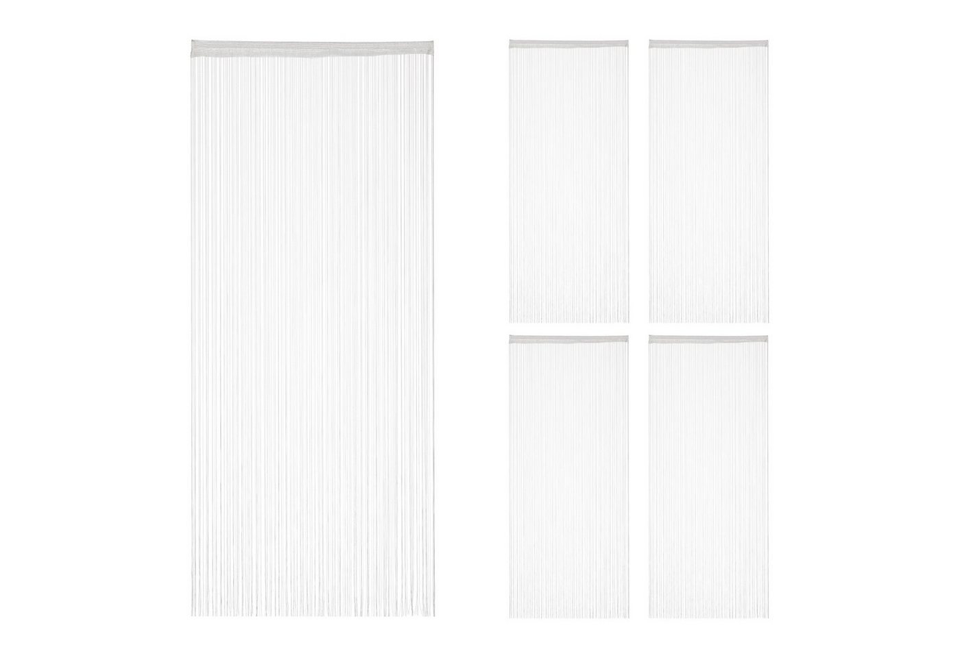 relaxdays Fadenvorhang 5 x Fadenvorhang weiß 90x245 cm relaxdays Fadenvorhang 5 x Fadenvorhang weiß 90x245 cm von relaxdays