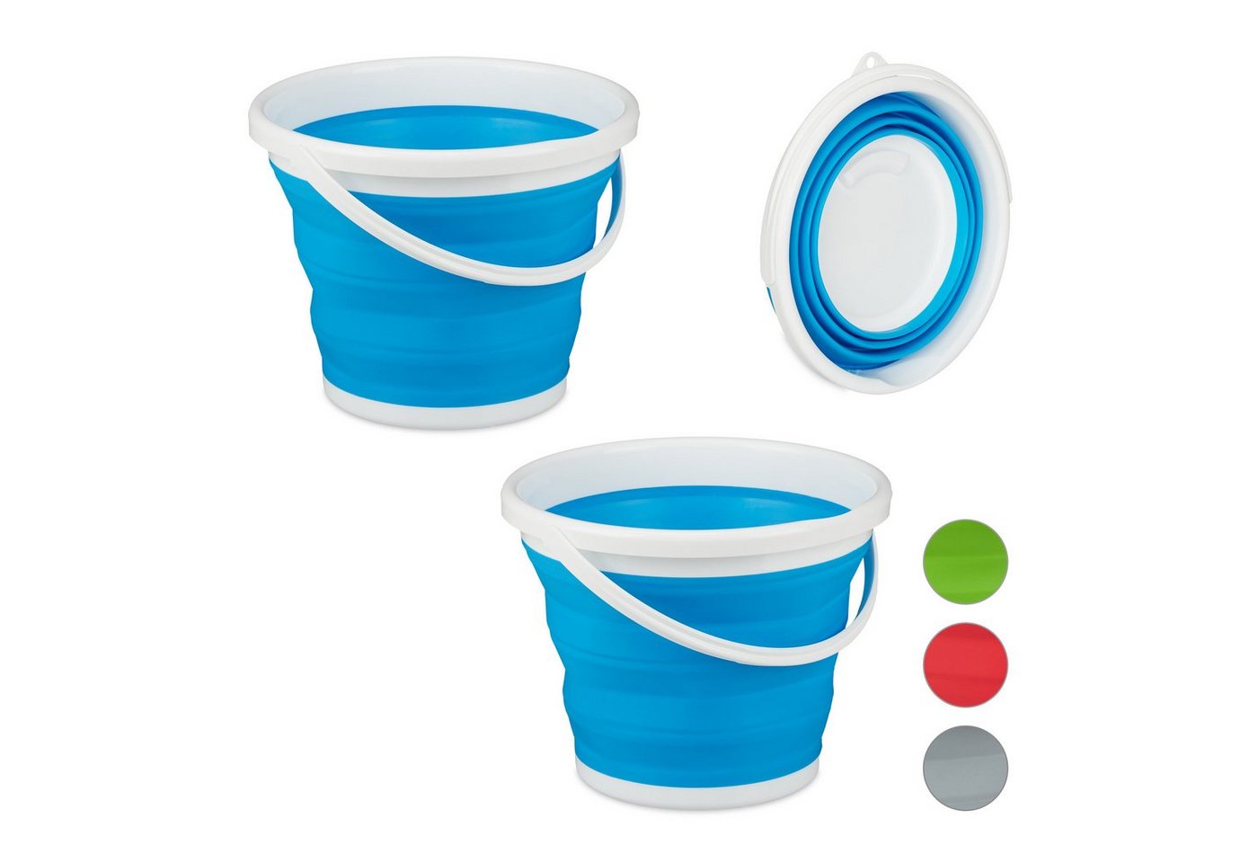 relaxdays Falteimer 2 x Faltbarer Eimer 10 l blau relaxdays Falteimer 2 x Faltbarer Eimer 10 l blau von relaxdays