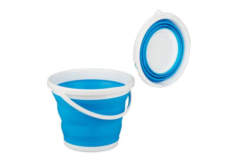 relaxdays Falteimer Faltbarer Eimer 10 Liter, blau von relaxdays