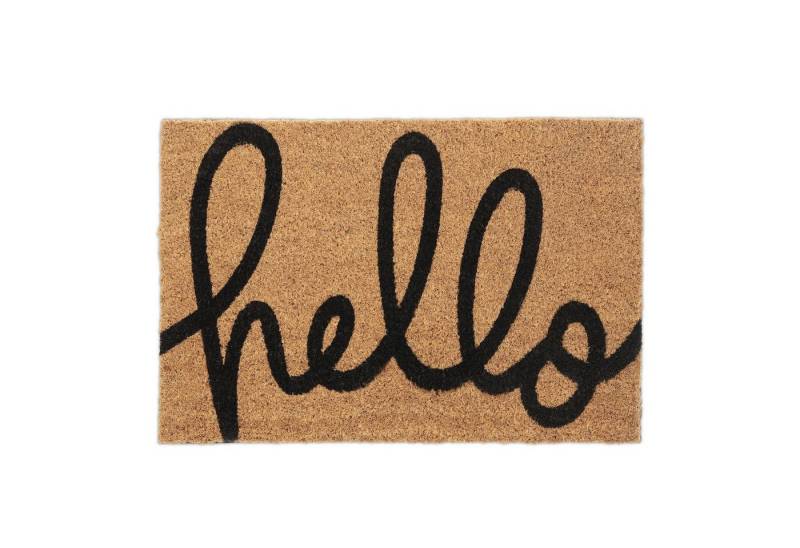 relaxdays Fußmatte Kokos Fußmatte "Hello", Höhe: 15 mm von relaxdays