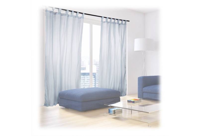 relaxdays Gardine Vorhänge mit Schlaufen im 2er-Set, silber von relaxdays