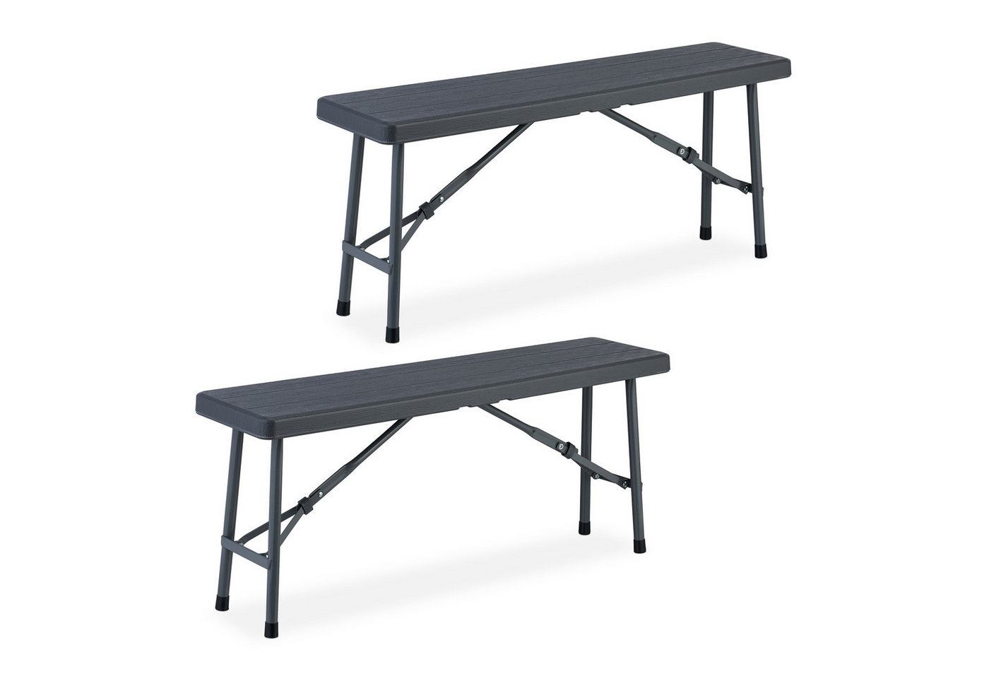 relaxdays Gartenbank Bierbank 2er Set Holzoptik (2er Set), Grau von relaxdays