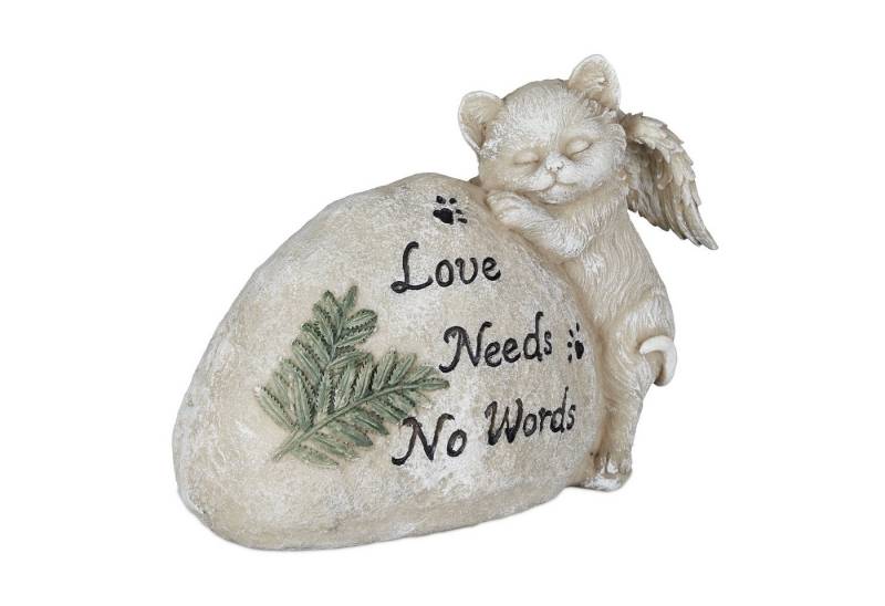 relaxdays Gartenfigur Grabschmuck für Katze von relaxdays