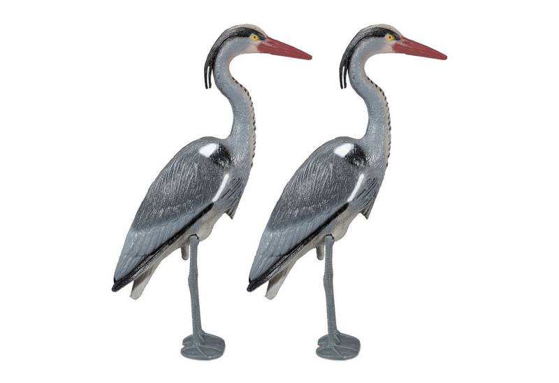 relaxdays Gartenfigur Reiher Gartenfigur im 2er Set von relaxdays