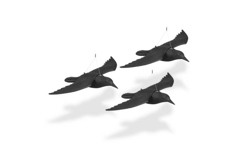 relaxdays Gartenfigur Vogelschreck Krähe im 3er Set von relaxdays