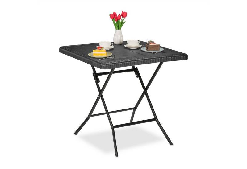 relaxdays Gartentisch in Holzoptik, Schwarz relaxdays Gartentisch in Holzoptik, Schwarz von relaxdays