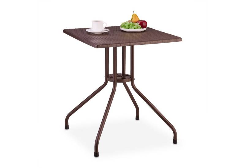 relaxdays Gartentisch in brauner Rattan Optik relaxdays Gartentisch in brauner Rattan Optik von relaxdays