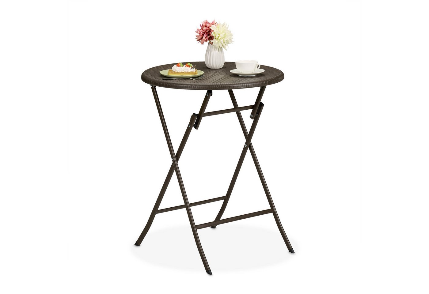 relaxdays Gartentisch Runder Gartentisch in Rattan-Optik, Braun relaxdays Gartentisch Runder Gartentisch in Rattan-Optik, Braun von relaxdays