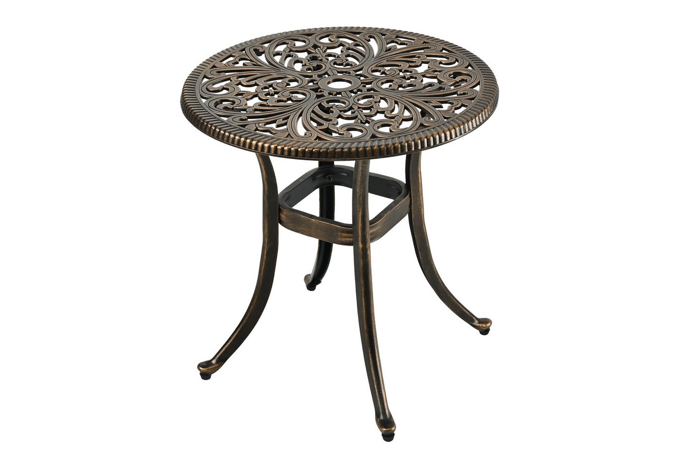 relaxdays Gartentisch Runder Gartentisch mit Schirmloch, Schwarz-Bronze relaxdays Gartentisch Runder Gartentisch mit Schirmloch, Schwarz-Bronze von relaxdays