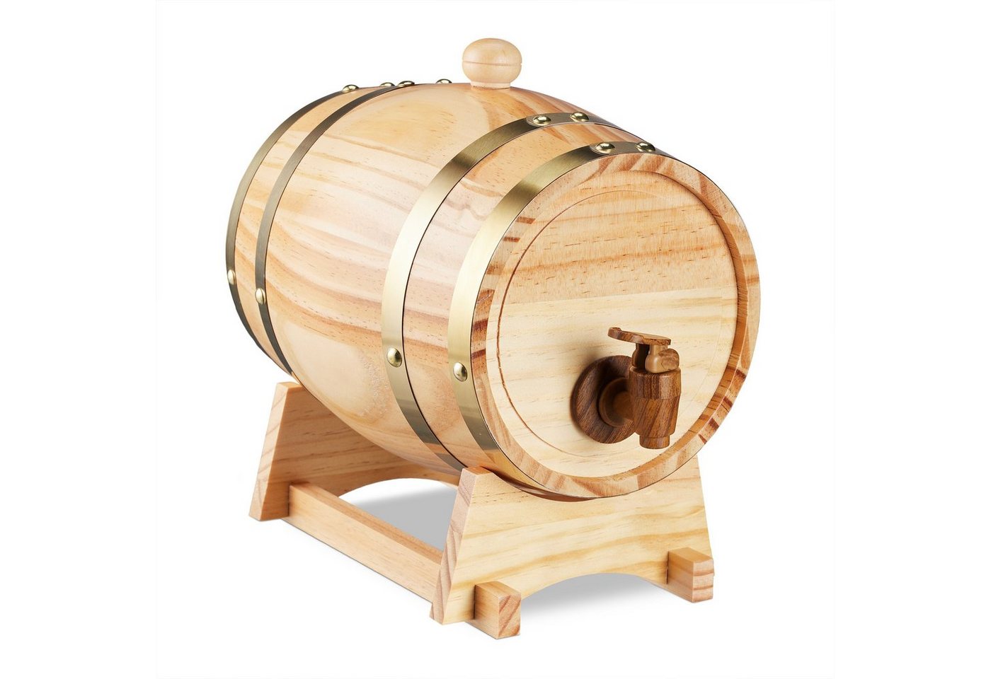 relaxdays Getränkespender Schnapsfass aus Holz von relaxdays