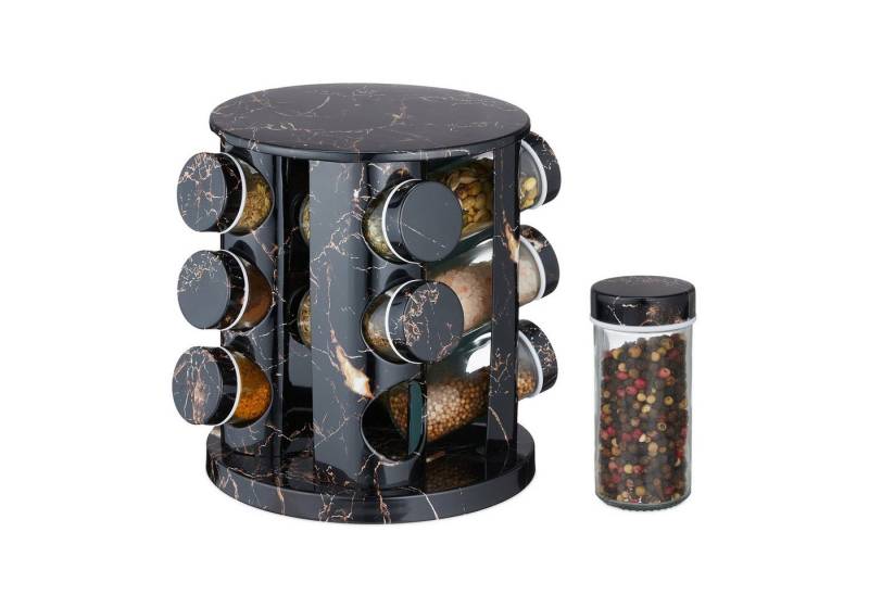 relaxdays Gewürzkarussell Schwarzes Gewürzkarussell in Marmoroptik relaxdays Gewürzkarussell Schwarzes Gewürzkarussell in Marmoroptik von relaxdays
