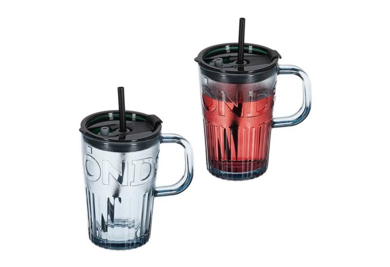 relaxdays Gläser-Set Trinkgläser im 2er Set mit Henkel, Glas, grau relaxdays Gläser-Set Trinkgläser im 2er Set mit Henkel, Glas, grau von relaxdays