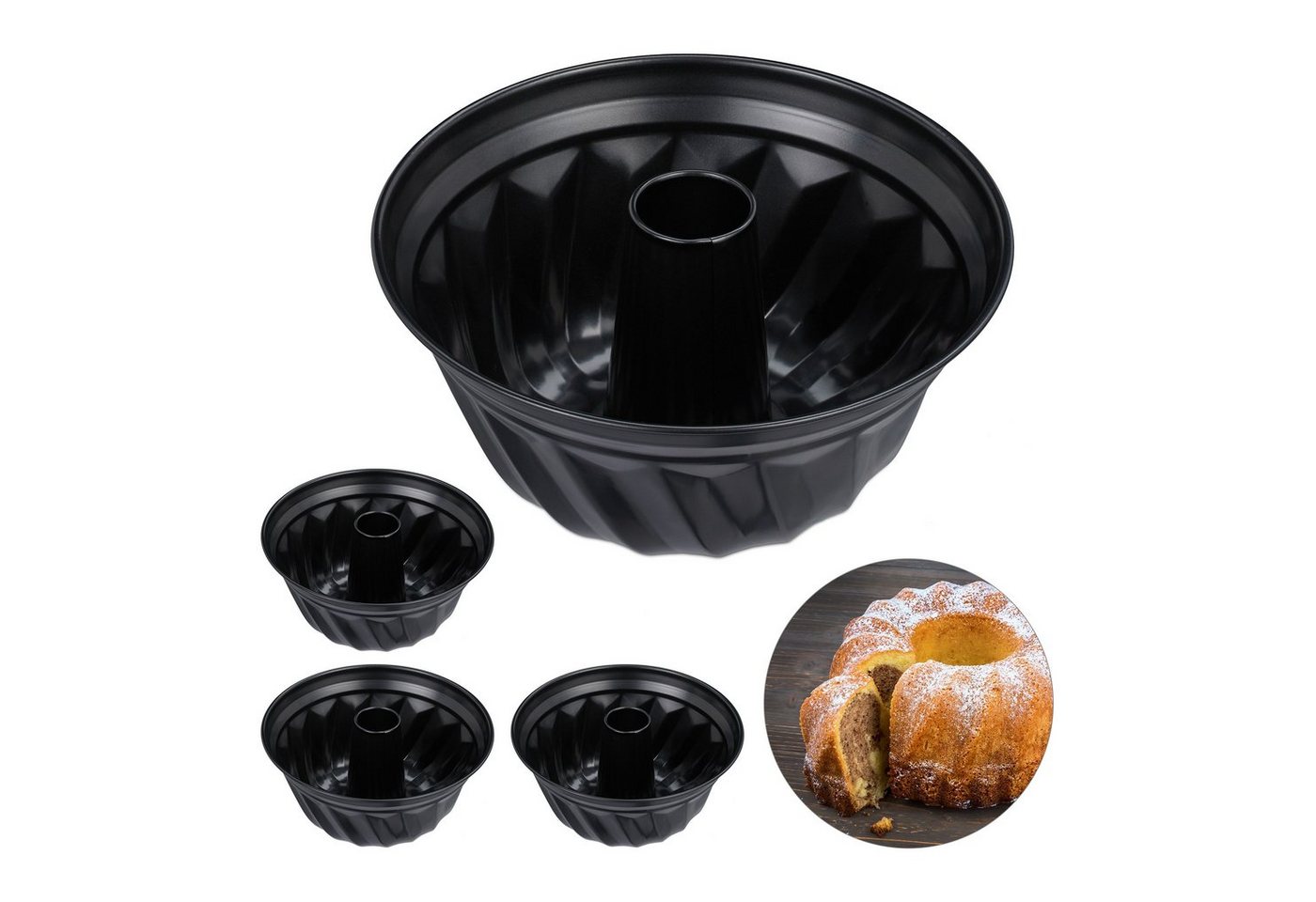 relaxdays Gugelhupfform 4 x Gugelhupfform von relaxdays