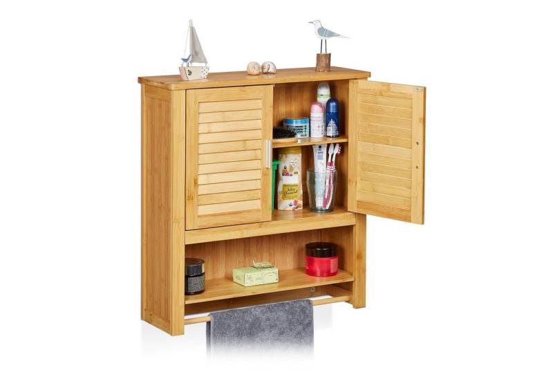 relaxdays Hängeschrank LAMELL Bambus relaxdays Hängeschrank LAMELL Bambus von relaxdays
