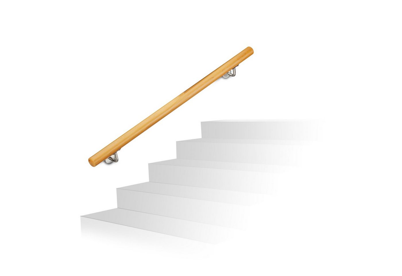 relaxdays Handlauf Buche, 100 cm Gesamtlänge, 1000 mm von relaxdays