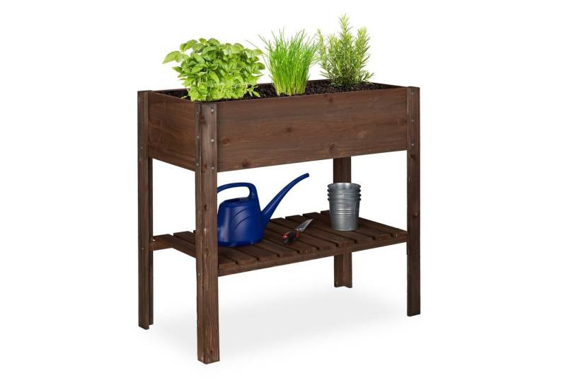 relaxdays Hochbeet Holz dunkelbrau von relaxdays