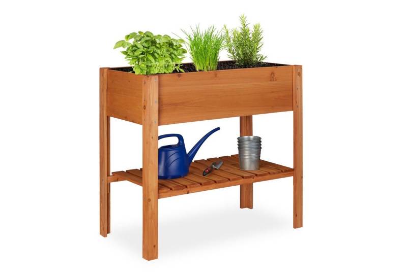 relaxdays Hochbeet Holz hellbrau von relaxdays