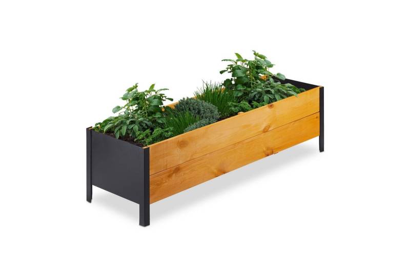relaxdays Hochbeet Holz schmal von relaxdays
