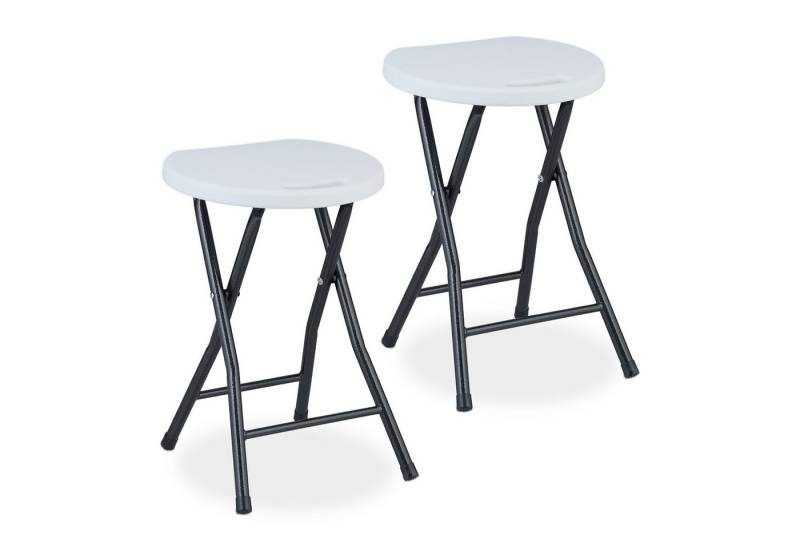 relaxdays Hocker Klapphocker 2er Set (2er Set), Weiß von relaxdays