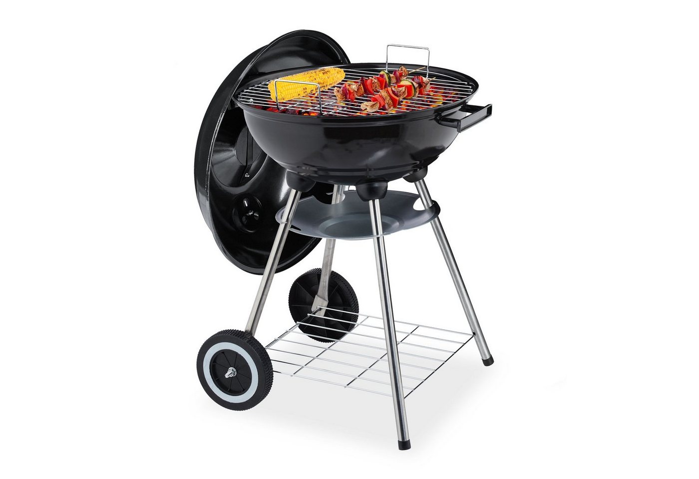 relaxdays Holzkohlegrill Kugelgrill mit Deckel von relaxdays