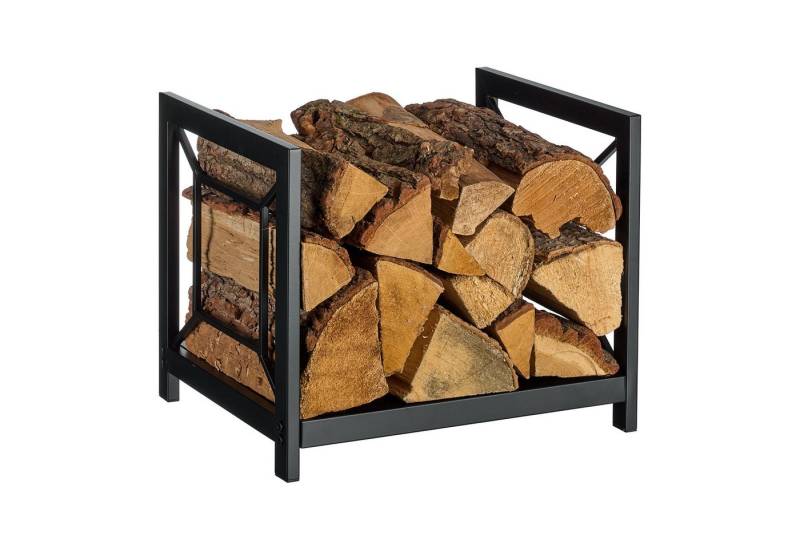 relaxdays Kaminholzregal Modernes Kaminholzregal aus Metall, BxTxH:43x35.5x36 cm, schwarz von relaxdays