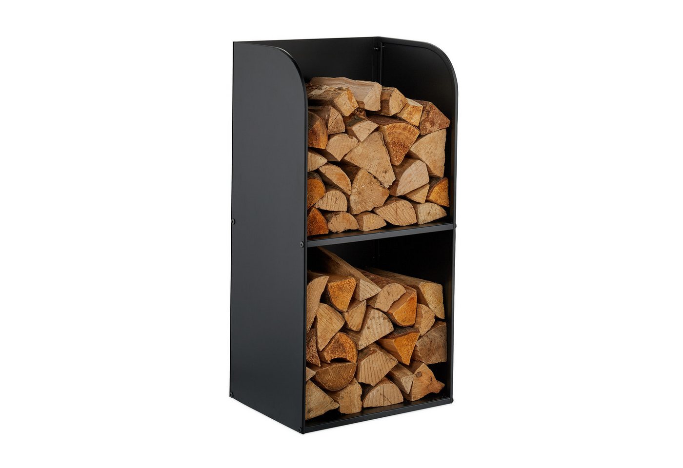relaxdays Kaminholzregal mit 2 Fäch, BxTxH:40x30x80 cm, schwarz relaxdays Kaminholzregal mit 2 Fäch, BxTxH:40x30x80 cm, schwarz von relaxdays