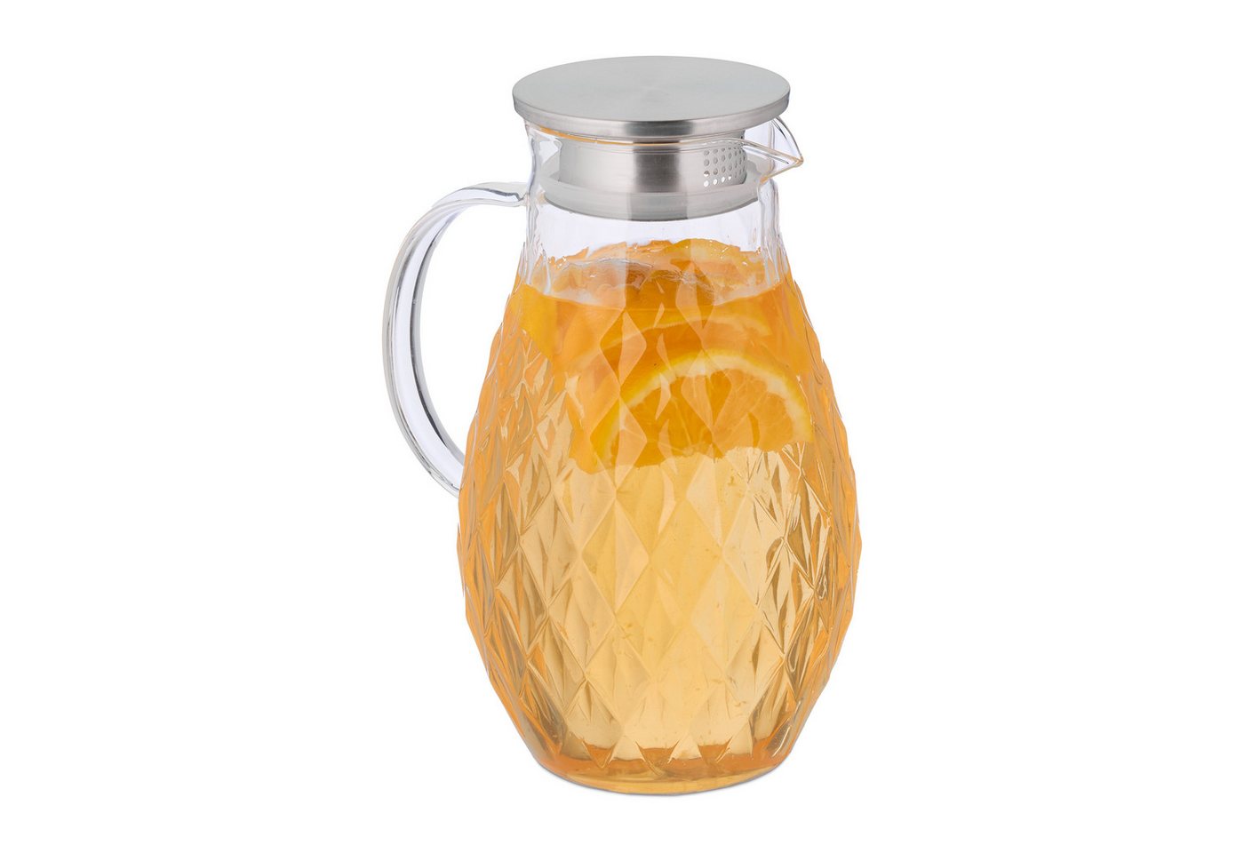 relaxdays Karaffe Glaskaraffe mit Deckel 2 Liter, (1-tlg) von relaxdays