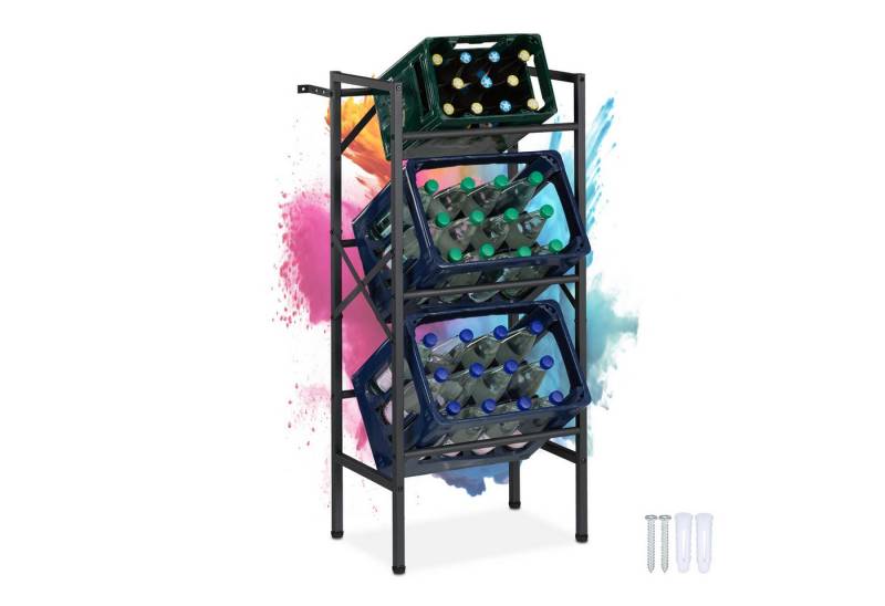 relaxdays Kastenständer Getränkekistenregal für 3 Kisten von relaxdays