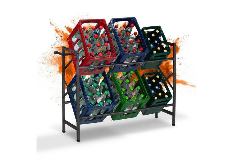 relaxdays Kastenständer Getränkekistenregal für 6 Kisten von relaxdays