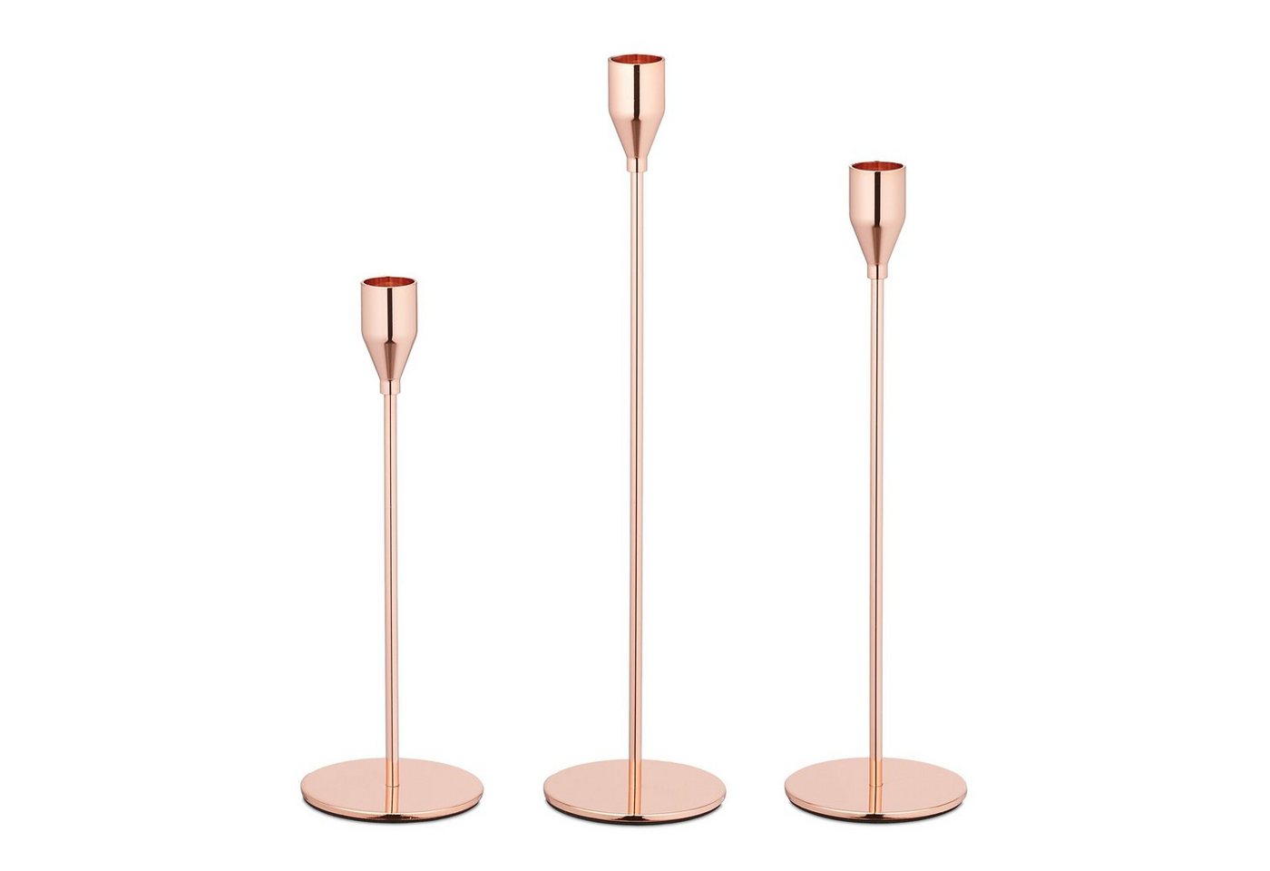 relaxdays Kerzenständer Moderne Kerzenständer im 3er Set, Rosegold von relaxdays