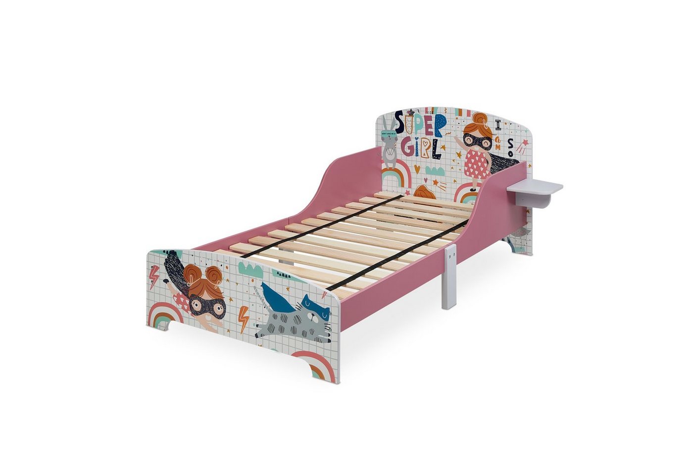 relaxdays Kinderbett Kinderbett Superheldin mit Ablage von relaxdays