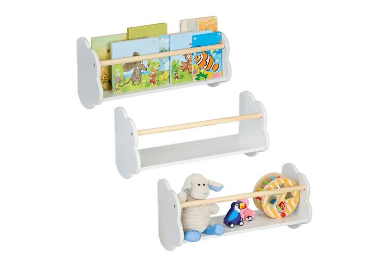 relaxdays Kinderregal Bücherregal Kinder Wolke 3er Set von relaxdays