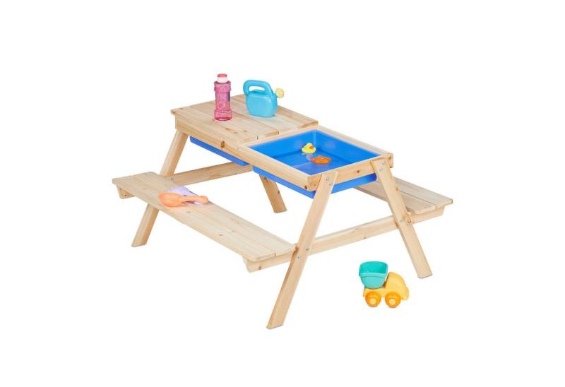 relaxdays Kindersitzgruppe Holz mit Matschtisch von relaxdays
