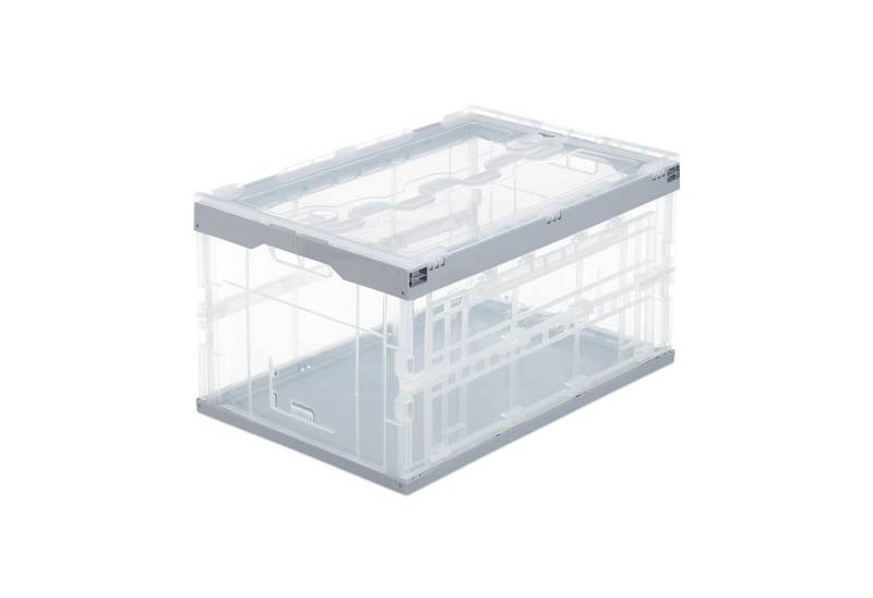relaxdays Klappbox 8 x Transparente Transportbox mit Deckel relaxdays Klappbox 8 x Transparente Transportbox mit Deckel von relaxdays