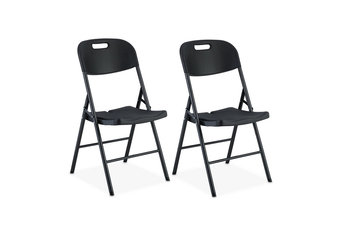 relaxdays Klappstuhl für Garten im 2er Set (2er Set), Schwarz von relaxdays