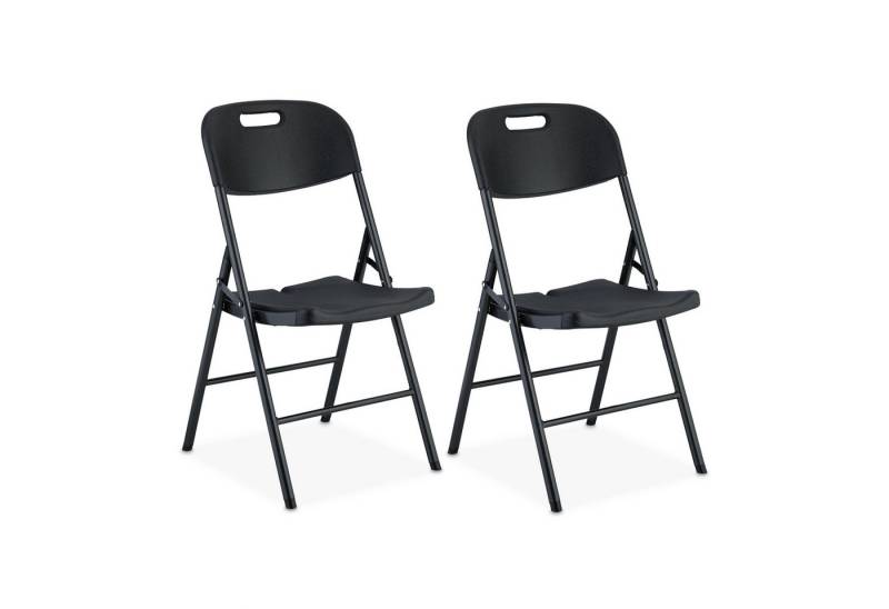relaxdays Klappstuhl für Garten im 2er Set (2er Set), Schwarz von relaxdays