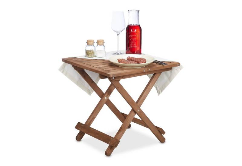 relaxdays Klapptisch Brauner Klapptisch aus Holz von relaxdays