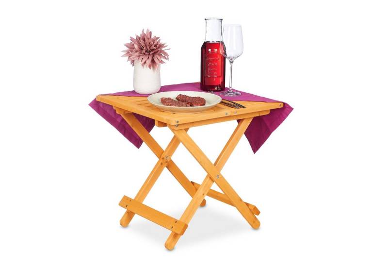 relaxdays Klapptisch Kleiner Klapptisch aus Holz von relaxdays