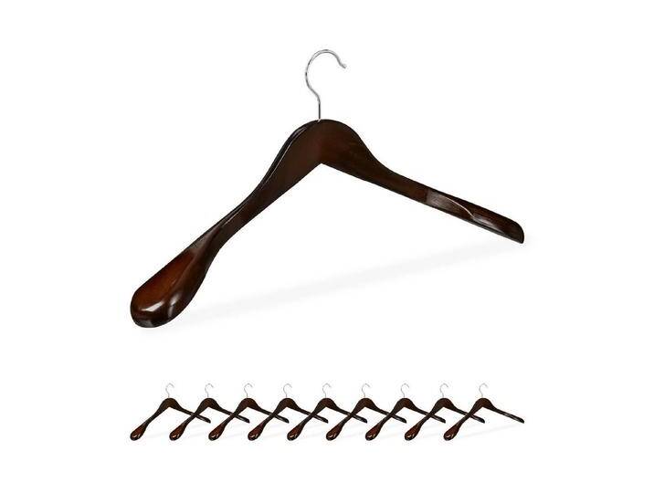 relaxdays Kleiderbügel 100 x Anzug Kleiderbügel dunkelbraun, braun silberfarben relaxdays Kleiderbügel 100 x Anzug Kleiderbügel dunkelbraun, braun silberfarben von relaxdays