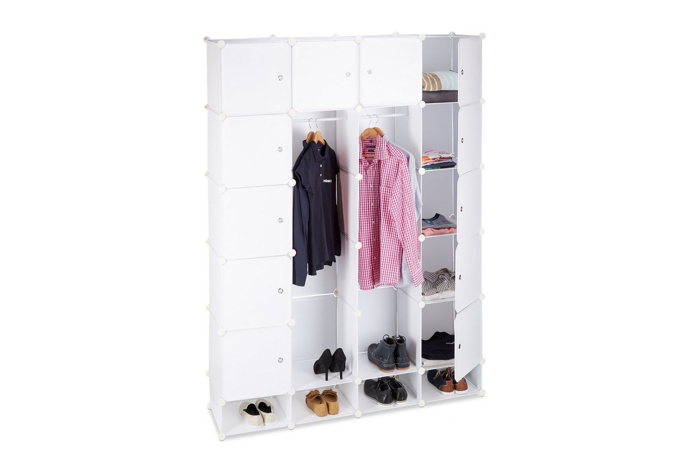 relaxdays Kleiderschrank Stecksystem 18 Fäch weiß relaxdays Kleiderschrank Stecksystem 18 Fäch weiß von relaxdays