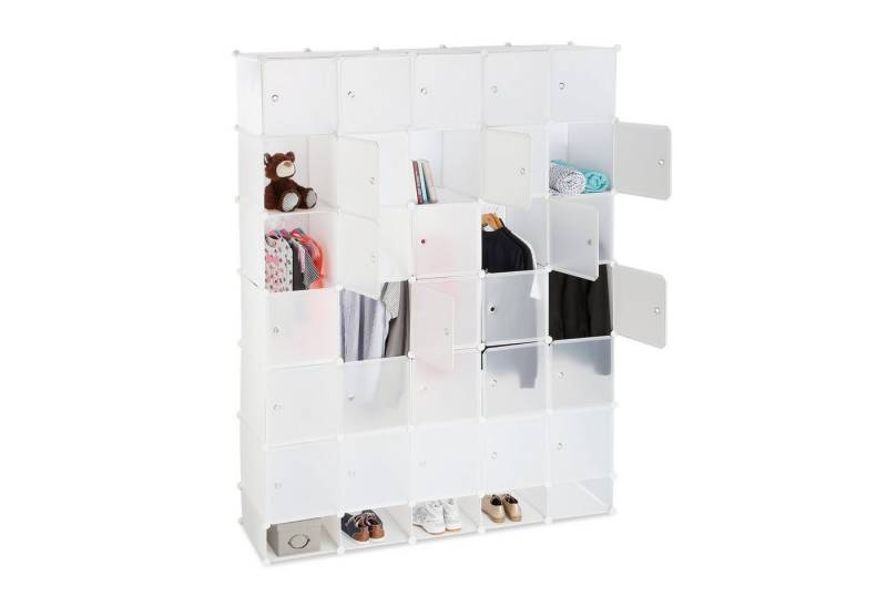 relaxdays Kleiderschrank XXL Kleiderschrank Stecksystem Weiß von relaxdays