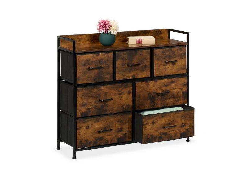 relaxdays Kommode mit 7 Schublade, Industrial-Schwarz von relaxdays