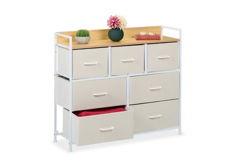 relaxdays Kommode mit 7 Schublade, weiß von relaxdays