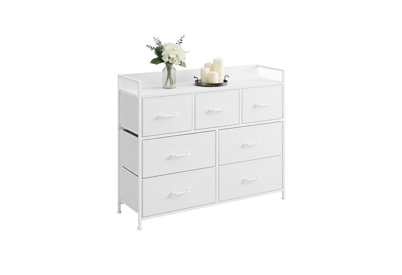 relaxdays Kommode mit 7 Stoffschublade, weiß relaxdays Kommode mit 7 Stoffschublade, weiß von relaxdays