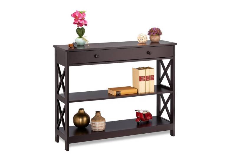 relaxdays Konsolentisch mit Schublade von relaxdays