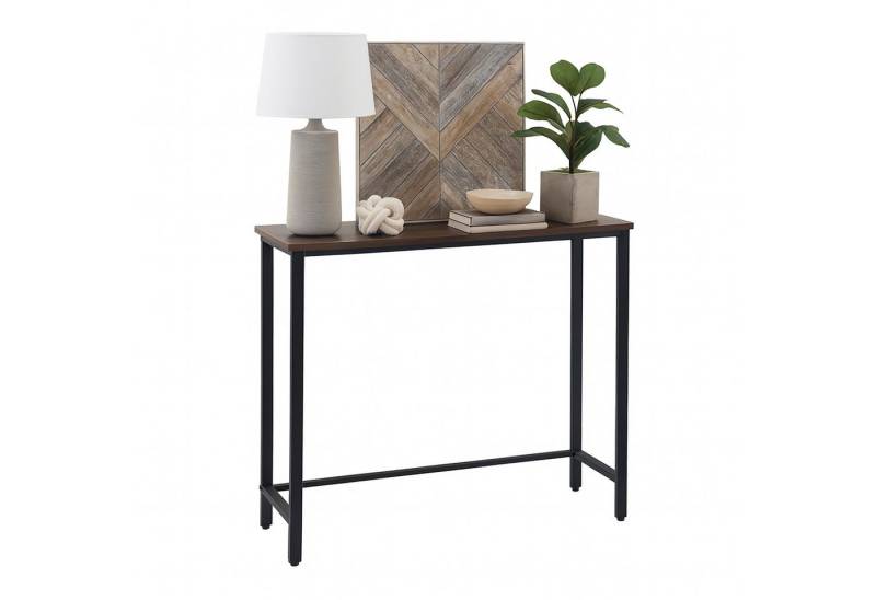 relaxdays Konsolentisch Schmaler Konsolentisch Industrial Design, dunkelbraun von relaxdays