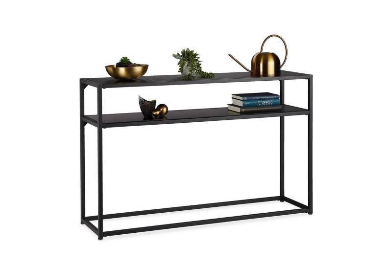 relaxdays Konsolentisch Schwarzer Konsolentisch mit 2 Ablagen relaxdays Konsolentisch Schwarzer Konsolentisch mit 2 Ablagen von relaxdays