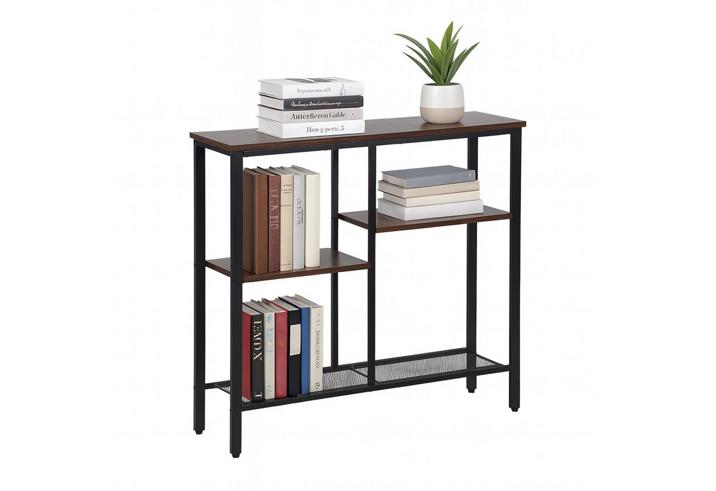 relaxdays Konsolentisch mit 4 Ablage, dunkelbraun relaxdays Konsolentisch mit 4 Ablage, dunkelbraun von relaxdays