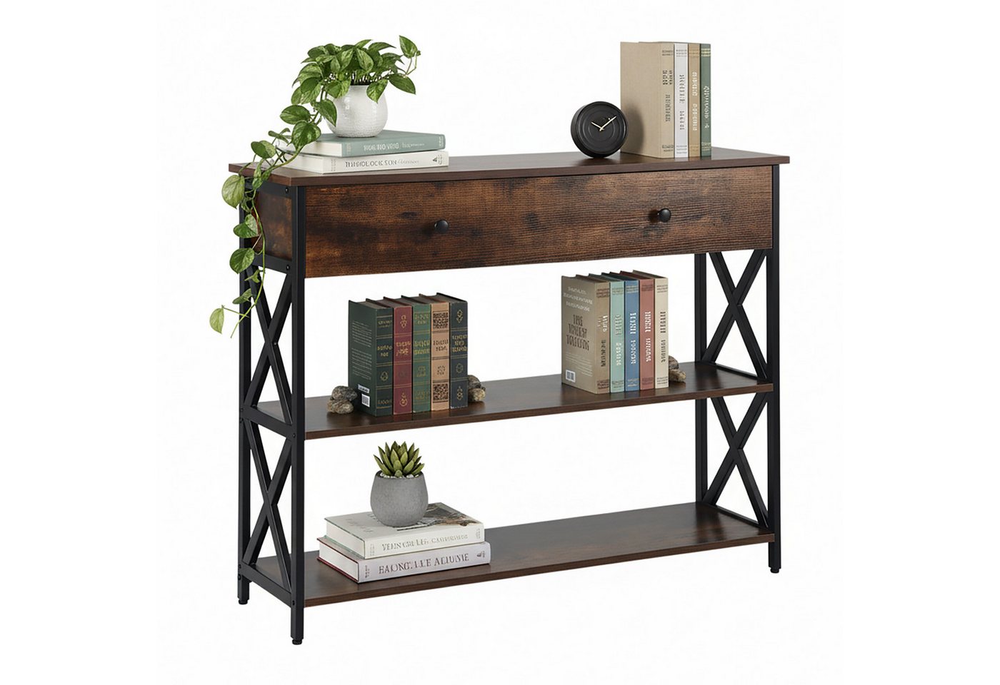 relaxdays Konsolentisch mit Schublade, dunkelbraun relaxdays Konsolentisch mit Schublade, dunkelbraun von relaxdays