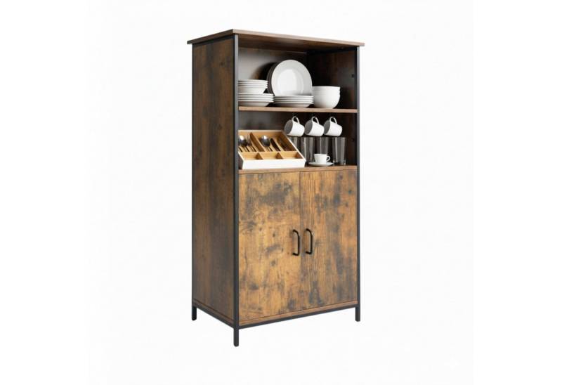 relaxdays Küchenbuffet Küchenschrank Industrial Style Vintagebraun von relaxdays